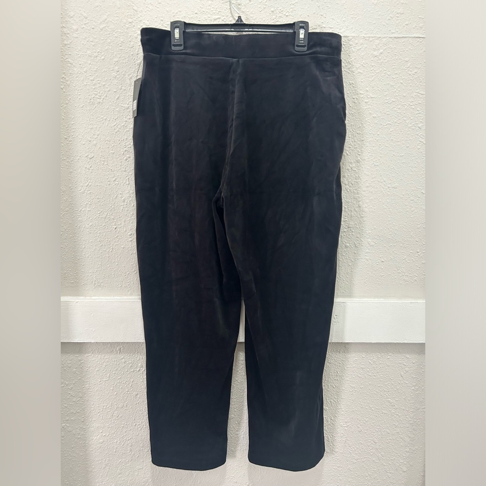 DKNY Velour Rhinestone Logo Women's Black Sweatpants NWT Large - Picture 4 of 5